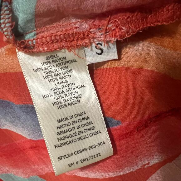 Cloth & Stone Midi Dress SMALL Red Abstract Print Beach Vacation Halter Tie NEW - Picture 11 of 11